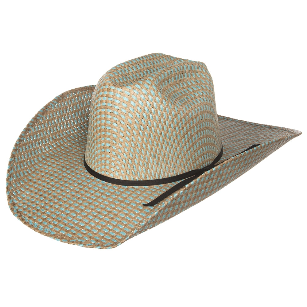 turquoise straw cowboy hat