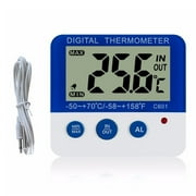 Thermometer Yabuy Digital Fridge Thermometer with Alarm and Max Min Temperature Easy to Read LCD Display Digital Refrigerator Freezer Thermometer for Indoor