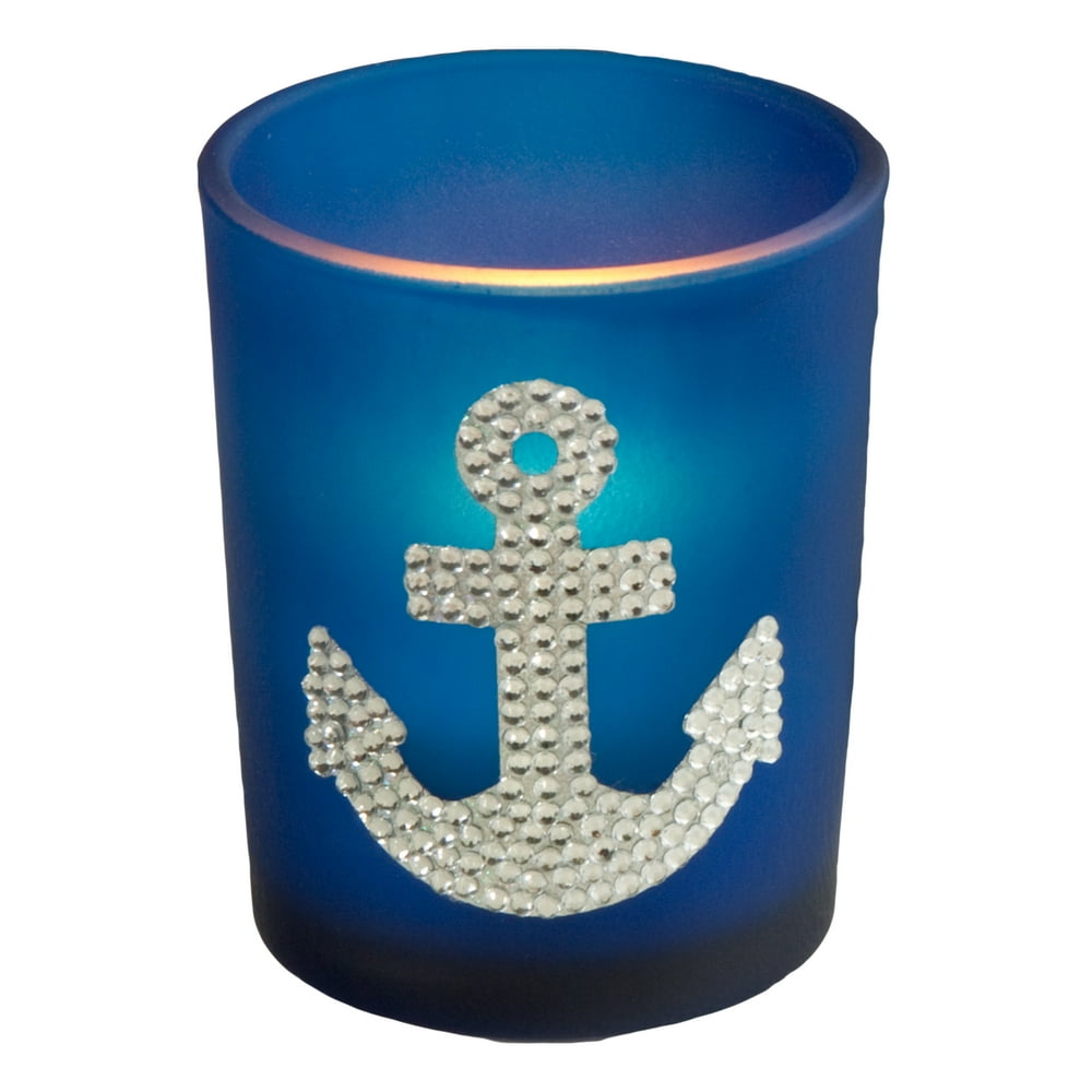 FASHIONCRAFT 5469 Anchor Glass Votive Candle Holder, with Tealight