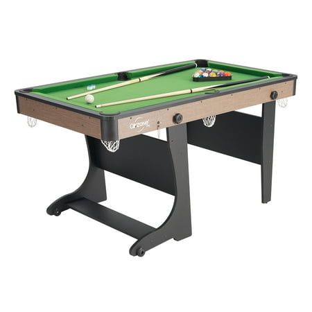 Airzone 5' Folding Billiard Table - Green Felt - Cues, Balls and Accessories (Best Folding Pool Table)