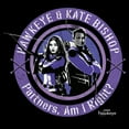 thumbnail image 2 of Men's Marvel Hawkeye Partners, Am I Right? Stamp  Graphic Tee Black Medium, 2 of 5