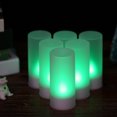thumbnail image 2 of Juego de 6 velas de té sin llama parpadeantes LED recargables que cambian de color Leyfeng  Luz, 2 of 7