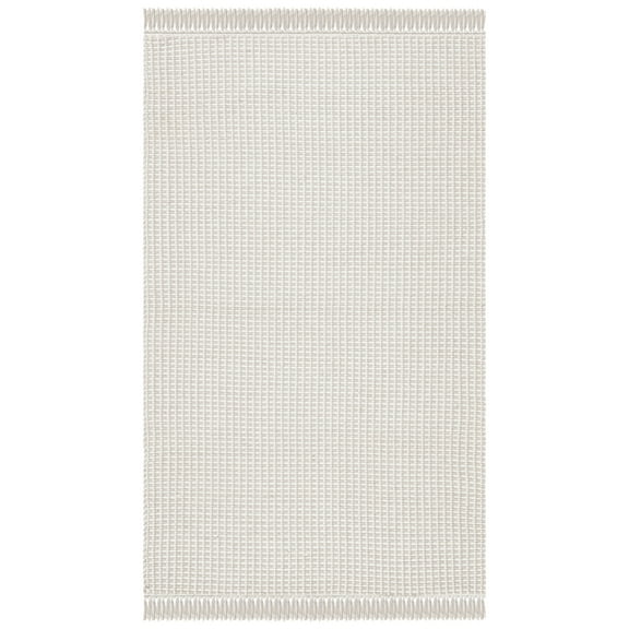 SAFAVIEH Montauk Patton Geometric Cotton Area Rug, Ivory/Grey, 2'3" x 4'