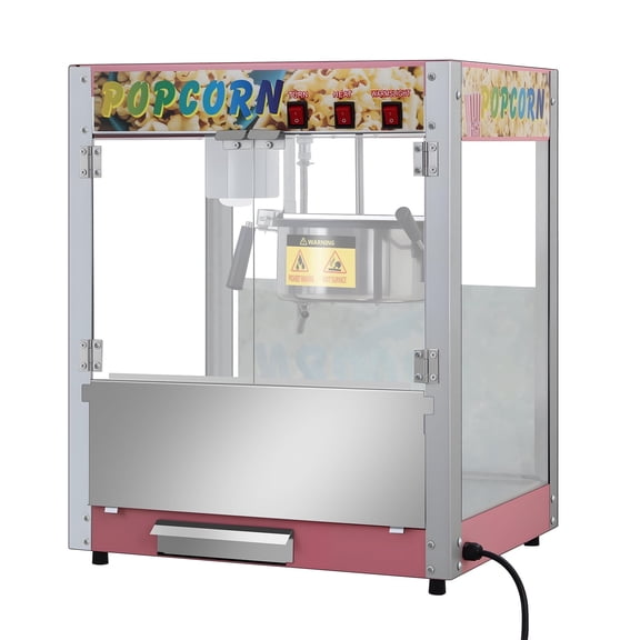 RIGMEC 8 Oz Kettle Popcorn Machine, Commercial 850 W Popcorn Maker Countertop for 48 Cups per Batch, Popcorn Popper with 3-Switch Control