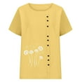 thumbnail image 4 of Edvintorg Tops for Women Trendy Vintage Printed Crewneck Short Sleeve Shirts Business Dressy Casual Blouses 2026 Summer Clothes, 4 of 5