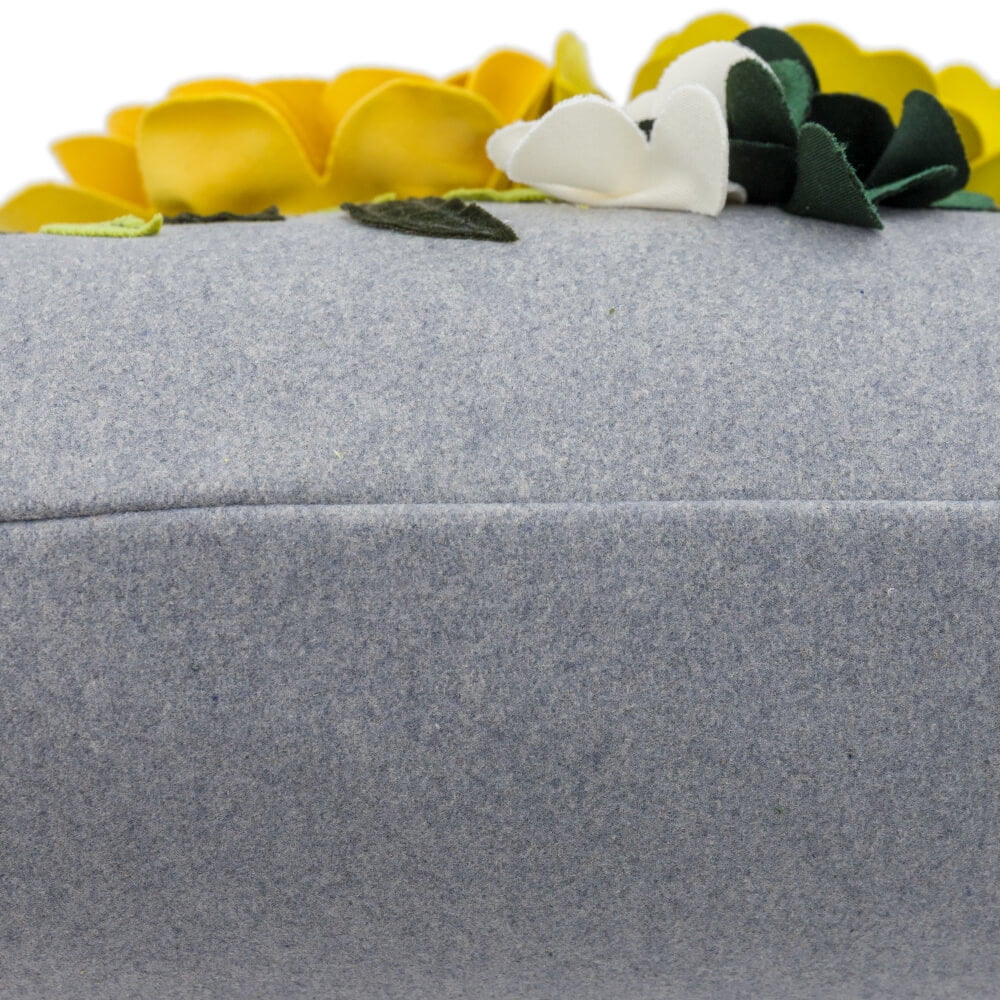 JWH 3D Colorful Flower Pillow Case Square Aesthetic Decorative Floral Throw Pillow Covers for Sofa Couch and Bed 18*18 inch Yellow