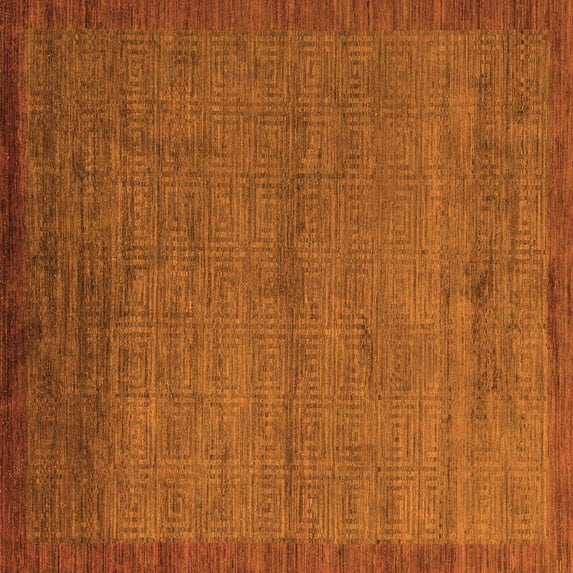 Ahgly Company Indoor Square Abstract Orange Modern Area Rugs, 8' Square