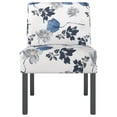 thumbnail image 3 of vidaXL Slipper Chair Blue Flower Fabric, 3 of 8