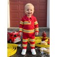 thumbnail image 6 of RUINIXCW Toddler Boy Firefighter Outfits Contrast Color Long Sleeve Tops and Pants, 6 of 8