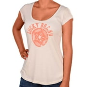 Lucky Brand Women's Star Logo Short Sleeve Shirt-Beige