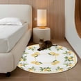thumbnail image 2 of Round Rugs 3Ft, Lemon Yellow Round Area Rug Washable Indoor Throw Carpet, Modern Country Flower Floral Summer Spring Small Non Slip Circle Rug for Bedroom Living Room Home Decor Aesthetic, 2 of 8