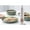 White, variant on Augper Electric Salt and Pepper Grinder Set - Battery Operated Stainless Steel Mill with Light- Automatic One Handed Operation - Electronic Adjustable Shakers