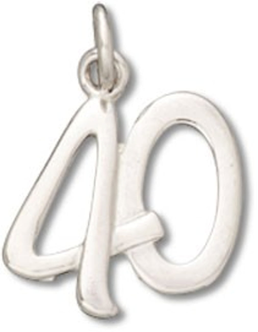 Sterling Silver Charm 40 Number .925 Fortieth Birthday Pendant