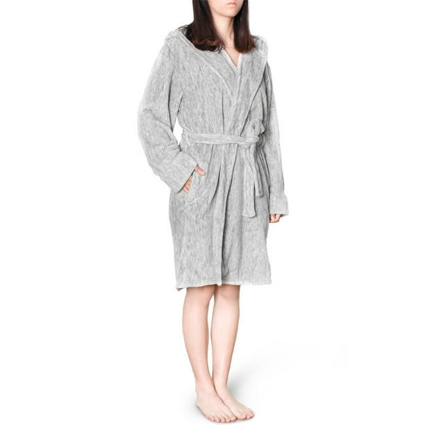 Pavilia - PAVILIA Women Hooded Short Robe | Lightweight Fleece Soft ...