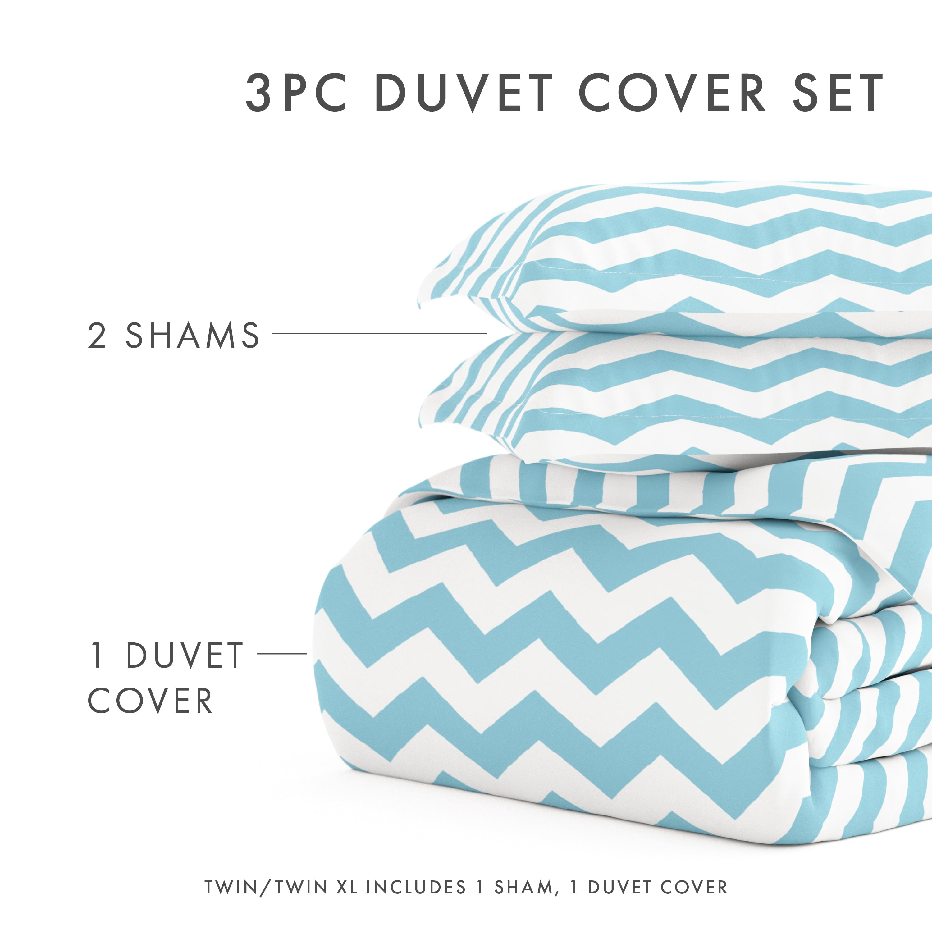 Noble Linens Turquoise Arrow Pattern Duvet Set 3-Piece Duvet Cover Set, Full/Queen