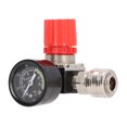 thumbnail image 4 of 0-180PSI Régulateur de Pression de Compresseur d'Air Européen avec Manomètre à Lecture Facile, Alliage d'Aluminium à 4 Trous et Construction en Fer, Bouton Réglable pour un Débit Stable, Compatible avec Outils Pneumatiques, 4 of 7