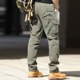thumbnail image 4 of Men's Military Pants Water-Resistant Elastic Waist Cargo Pants with Pockets Big and Tall Pants Ripstop Lightweight Outdoor Hiking Cargo Pants Trousers,Green M, 4 of 7