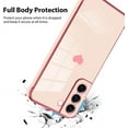 thumbnail image 3 of Compatible with Samsung Galaxy S22 5G Case Love Heart Plating Electroplate Luxury Elegant Case Camera Protector Soft TPU Shockproof Protective Corner Back Cover Galaxy S22 5G Case -Pink, 3 of 11