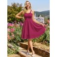 thumbnail image 3 of Vestido Belle Poque vintage sin mangas en forma de A Swing Burgundy, 3 of 7