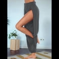 thumbnail image 4 of Pantalones Harén con Abertura Alta para Mujer, Pantalones Harén Hippies. Gris Oscuro XXXL, 4 of 7