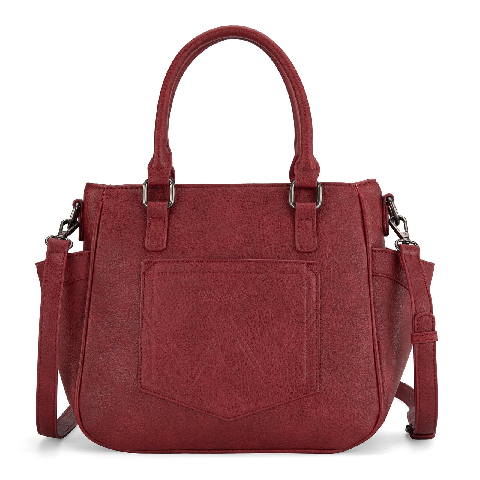 Wrangler Tote Bags for Women Medium Crossbody Purses Designer Top Handle Handbags, Burgundy