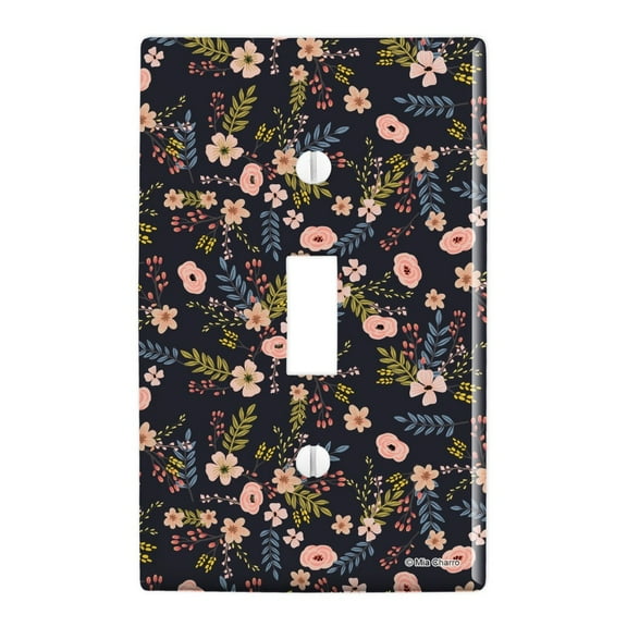 Tilda Floral Pattern Plastic Wall Decor Toggle Light Switch Plate Cover