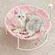 thumbnail image 5 of Cama colgante para gatos con estructura de acero y tela transpirable, diseño elevado para mayor frescura, desmontable para lavado fácil, color rosa, ideal para hogar o viajes., 5 of 6