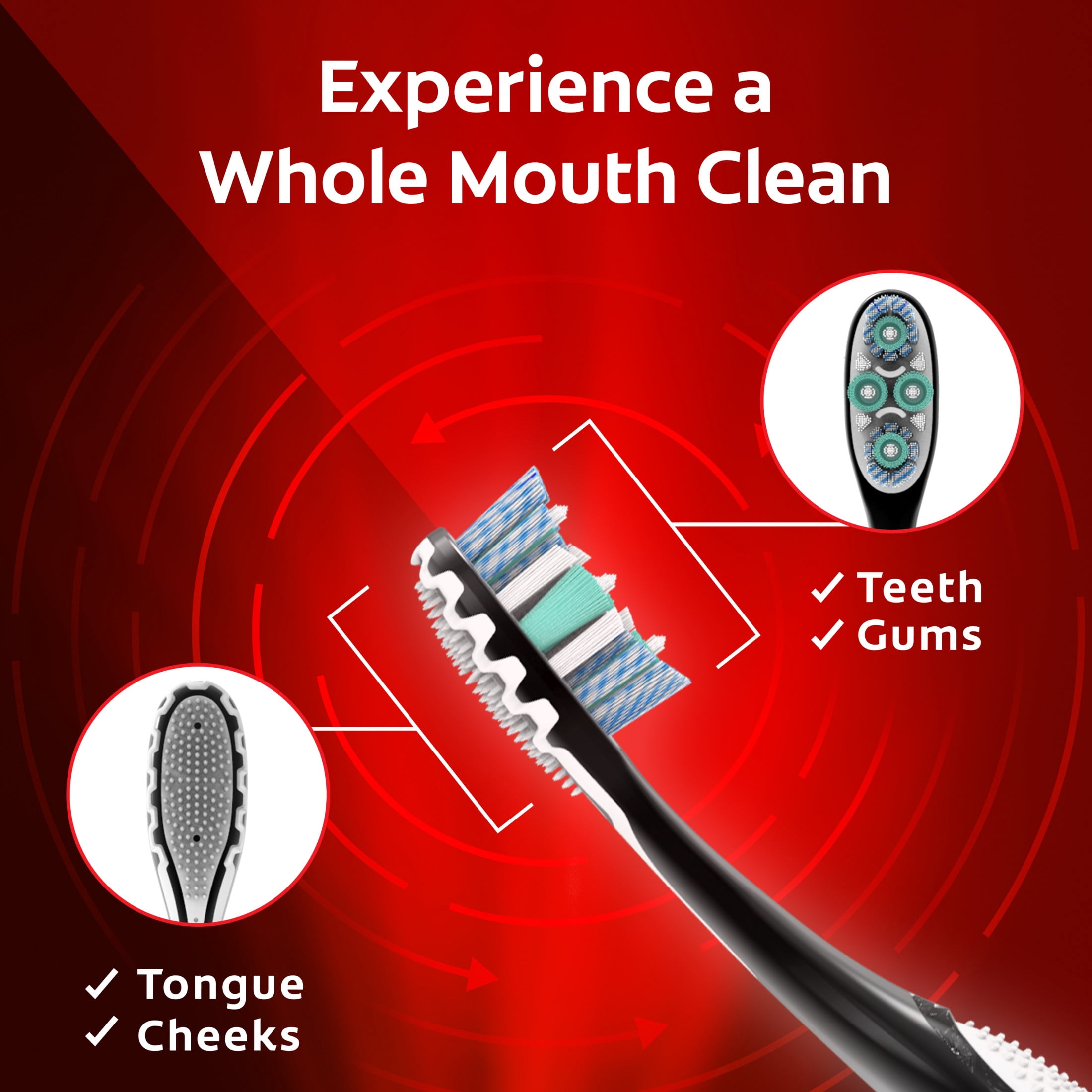 Colgate 360 Advanced Whitening Medium Toothbrushes, Manual Toothbrush Pack, 6 Count