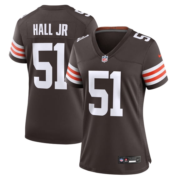 Women's Nike Mike Hall Jr. Brown Cleveland Browns Team Game Jersey