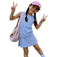 thumbnail image 4 of Grblisyd Girls Summer Outfits Solid Color Tennis Skirt Sets Sleeveless Tank Tops and Pleated Skirts 2 Piece Outfit Activewear Clothes 5-12 Years, 4 of 6