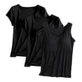 thumbnail image 4 of Fanxing Pack 3 Women's Lingerie Camisoles with Built in Bra Plus Size Tank Tops Adjustable Spaghetti Strap Camisole Black,XXXXL, 4 of 5