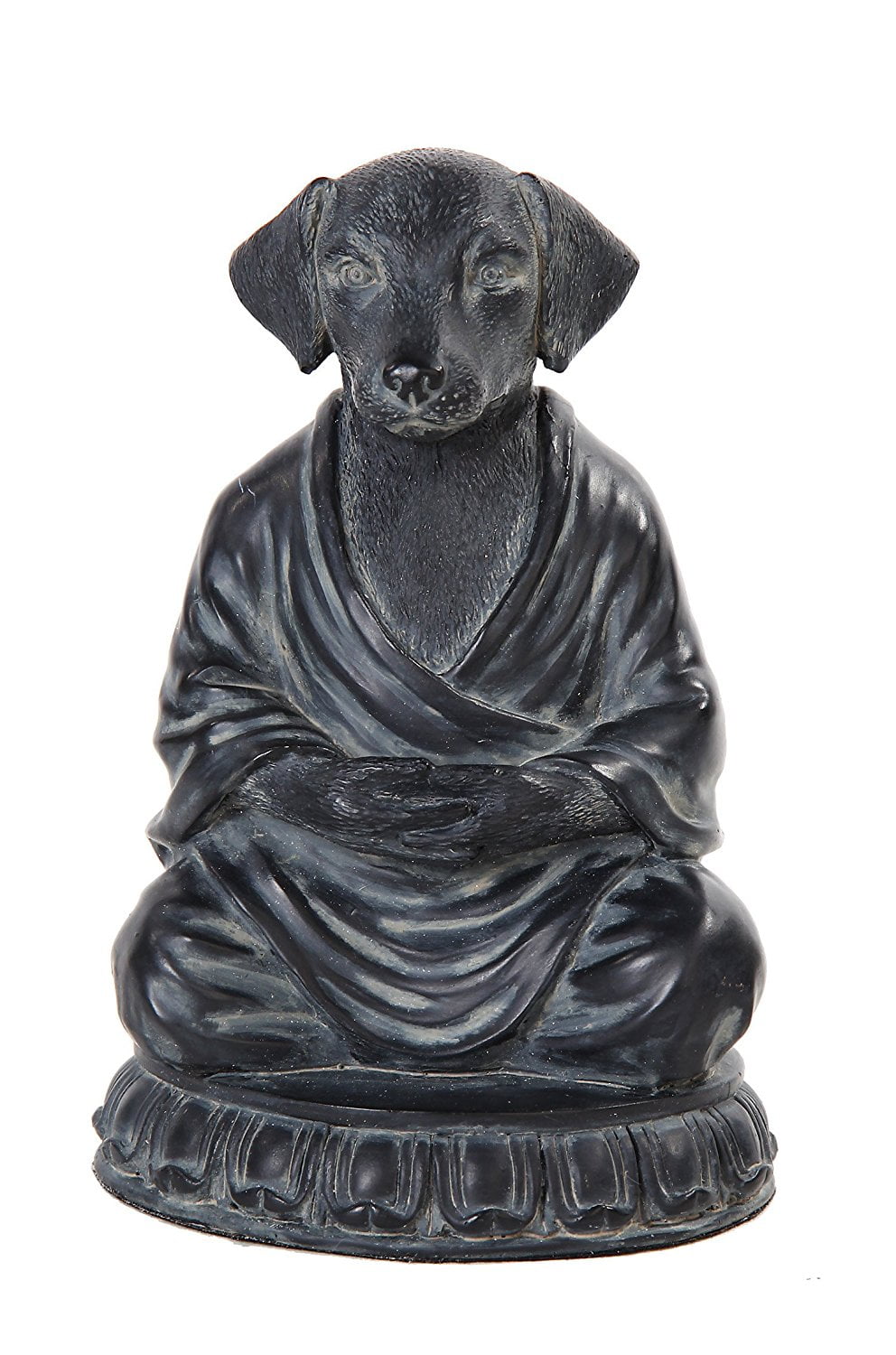 6 Inch Meditation Dog Relaxed Buddhist Resin Statue Figurine, Perfect