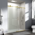 thumbnail image 4 of SESSLIFE 56–60"Wx76"H Frameless Sliding Shower Door, 1/4 Inch Adjustable Bathroom Doors with Tempered Glass, Anti-Leak Seal for Walk-in Shower, Golden, 4 of 12
