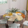 thumbnail image 5 of White Peacock Elegant Round Tablecloth for 55-60 Inch Tables,Fitted Table Cover with Elastic Edge,Vintage Garden Floral Botanical Waterproof Outdoor Table Cloth Protector for Patio Garden Dinner, 5 of 9
