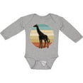 thumbnail image 3 of Inktastic Giraffe African Animal Retro Sunset Boys or Girls Long Sleeve Baby Bodysuit, 3 of 5