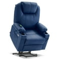 thumbnail image 3 of MCombo Large Lay Flat Dual Motor Power Lift Recliner for Big and Tall Elderly, Faux Leather(Blue), 3 of 9