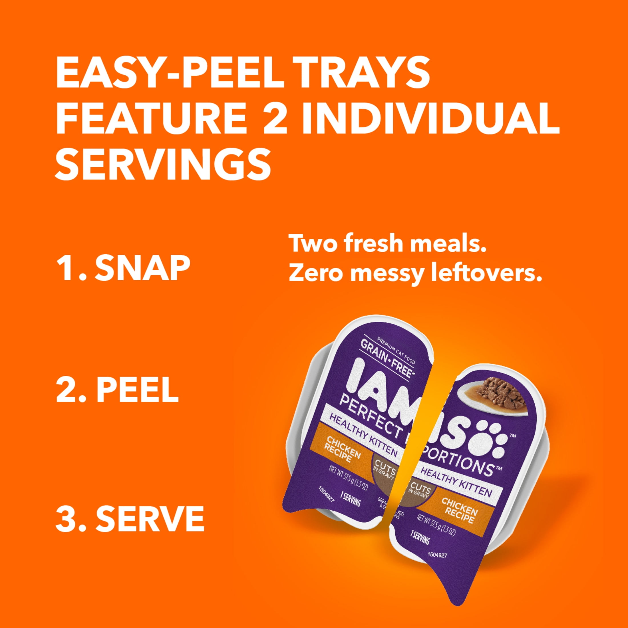 Iams Healthy Kitten Chicken Recipe Cuts In Gravy Wet Cat Food, 2.6 Oz Twin-Pack Tray