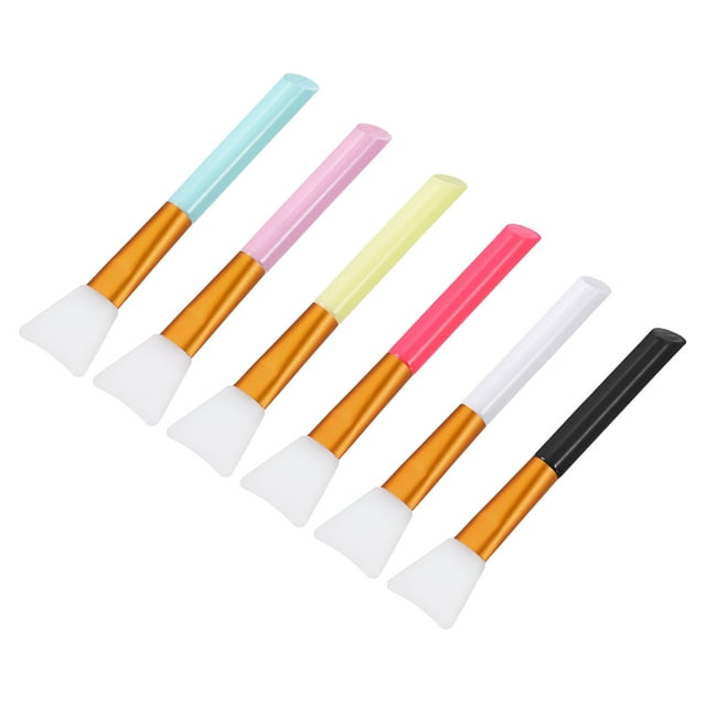 Pinceles de Epoxi de Silicona Uxcell Rosa/Azul/Blanco/Amarillo/Negro/Rojo Aplicador Pincel, 6 Pcs