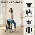 thumbnail image 4 of JUSTLET 2-Piece Swivel Bar Stool Set, HDPE Outdoor Patio Bistro Chairs with, Counter Height Rotating Stools for Bistro, Poolside, Deck, Backyard or Indoor Bar Use,Black, 4 of 8