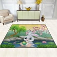 thumbnail image 3 of SKYSONIC Carton Easter Bunny Area Rug Pad - 80x58 inch - 100% Light Weight Polyester Fabric for Living Bedroom, 3 of 6