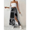 thumbnail image 2 of Multicolor Bandana Print High-Slit Flowy Maxi Skirt For Women Summer Vacation Dating, 2 of 4