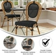 thumbnail image 4 of Flash Furniture Marseille Indoor/Outdoor French Bistro Stacking Chair Black/Natural (SDA6422STXTBKN), 4 of 14
