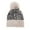 Grey, variant on Women's Sequin Hat Warm Knitted Winter Cap with Detachable Pom M PK2