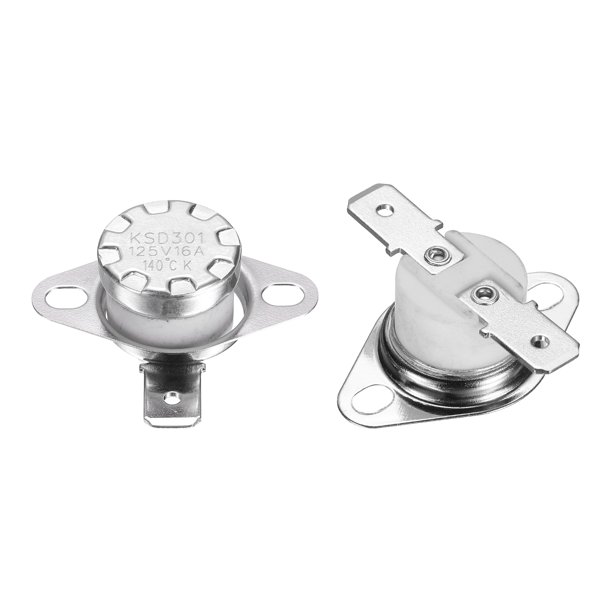 Uxcell 2 Paquete KSD301 Termostato 140°C/284°F 16A N.O Interruptor de Disco de Temperatura
