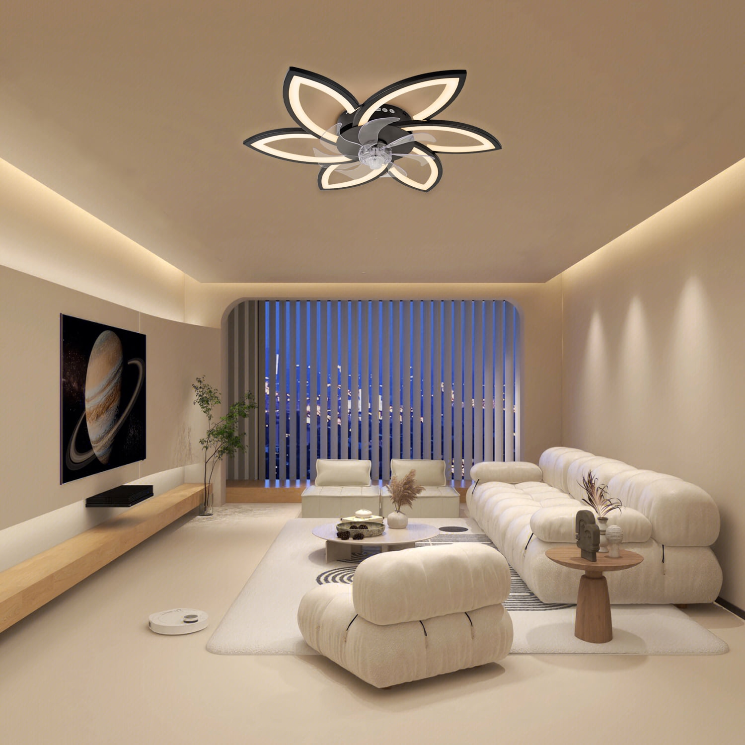 Ceiling Fan Light and Remote FIMEI Ceiling Light with Fan 3 Colors 6 Wind Levels