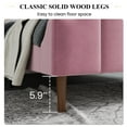 thumbnail image 2 of SHA CERLIN Pink Queen Size Platform Bed Frame with Velvet Upholstered Wingback Headboard, Adults, 2 of 6