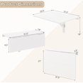 thumbnail image 3 of HYJY Wall Mounted Folding Desk, Fold Down Drop Leaf Table, Wood Laundry Floating Desk, Foldable Computer Table Wall Mount for Small Spaces, Study, Kitchen (White), 3 of 9