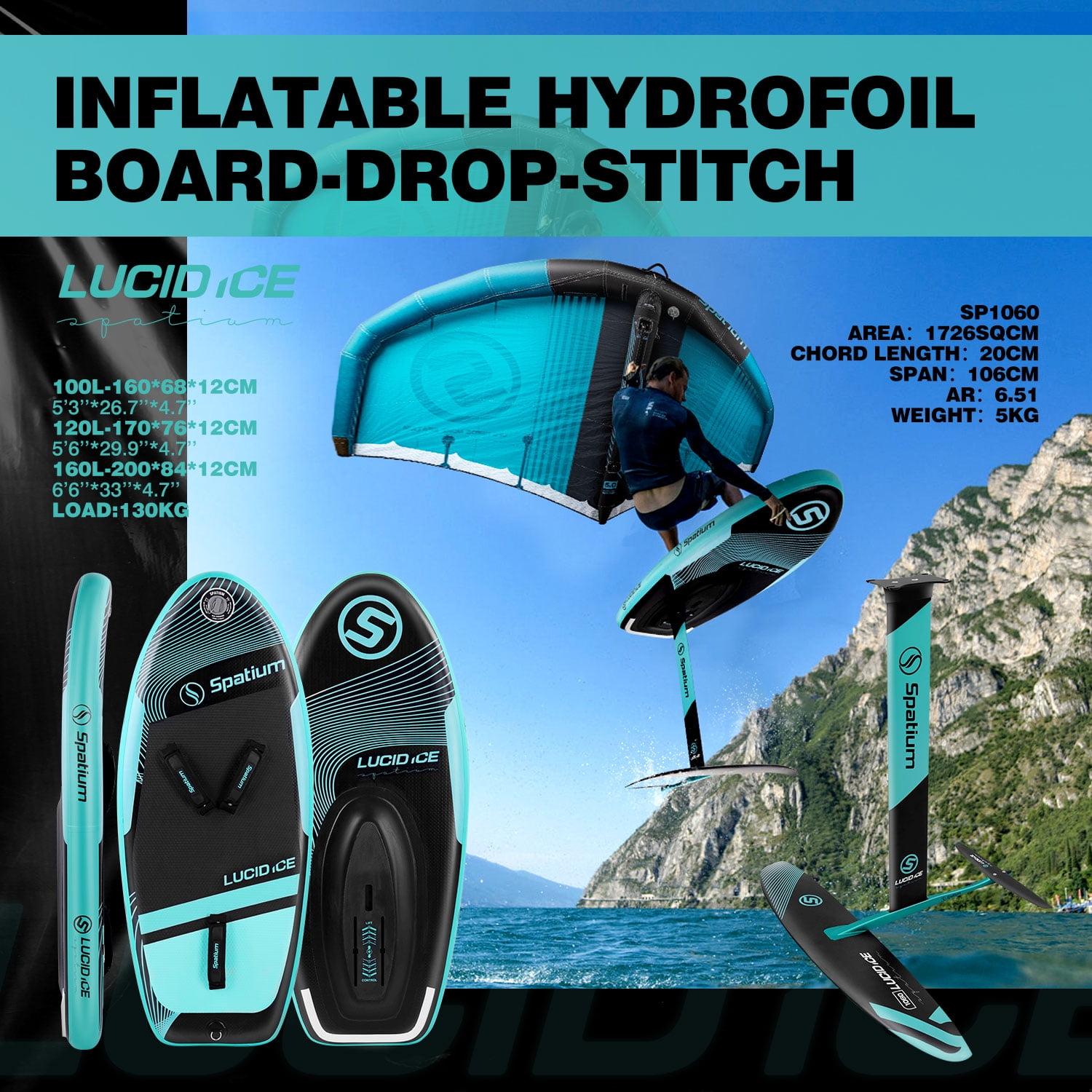 Inflatable Hydrofoil Board Foil Surfboard Inflatable Wing Foil Board Inflatable Surf Wing Foil Wing Kite Wind Wingfoil with Hydrofoil