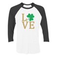 thumbnail image 1 of Tstars Womens Irish Clover Love St Patricks Day Gift 3-4 St Patricks Day Shamrock Shirts Gift for Her Irish Shirt Pride Proud Irish Women Sleeve Baseball Jersey Shirt, 1 of 5
