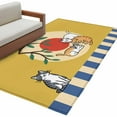 thumbnail image 2 of Area Rug for Living Room, Yellow Cat Cartoon Non-Slip Indoor Large Carpet for Bedroom/Dining Room, Summer Botanical Sun Modern Art Washable Low-Profile Rectangle Floor Runner Rugs - 4 x 6 Ft, 2 of 7
